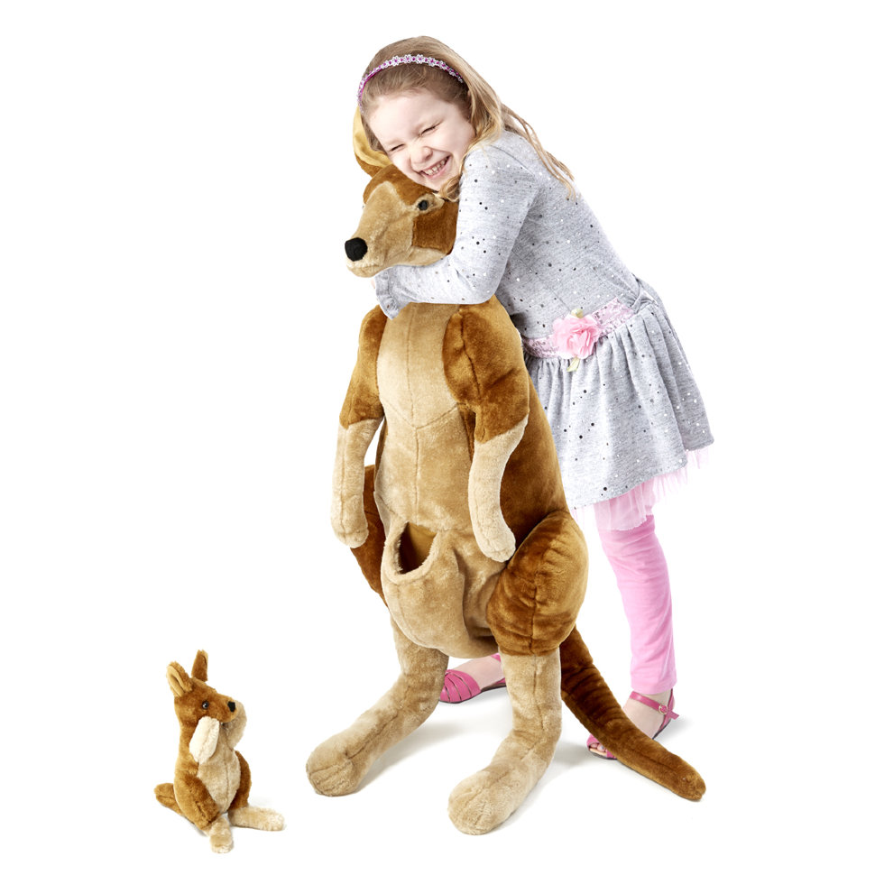 Мягкая игрушка – Кенгуру с детенышем, 87 и 25 см.  